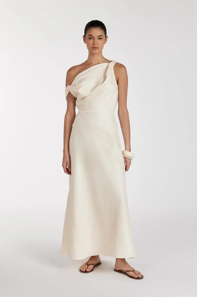 DISSH Midi Dresses JOELLE CREAM LINEN MIDI DRESS 8211 Women