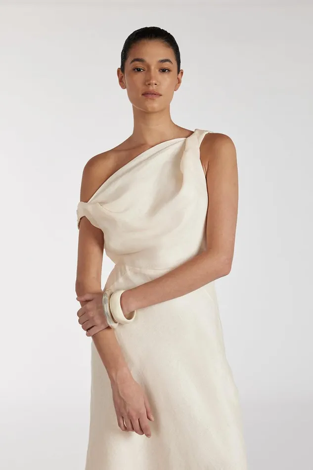 DISSH Midi Dresses JOELLE CREAM LINEN MIDI DRESS 8211 Women