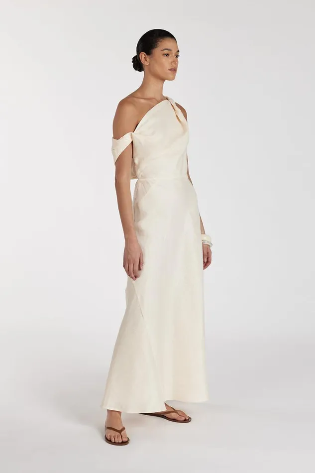 DISSH Midi Dresses JOELLE CREAM LINEN MIDI DRESS 8211 Women