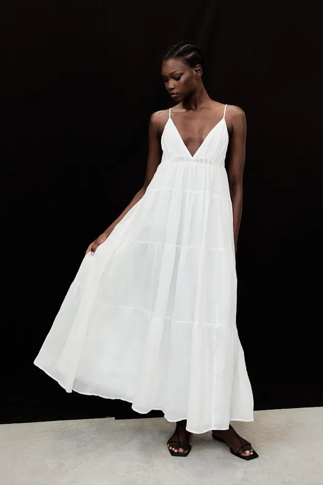 DISSH Midi Dresses LIZA WHITE RAMIE MIDI DRESS 8211 Women