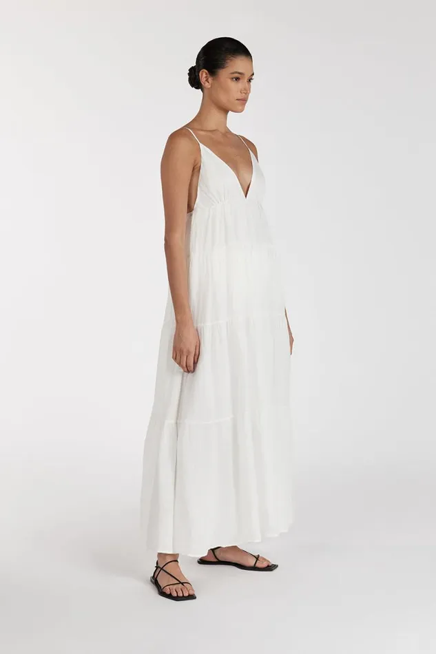 DISSH Midi Dresses LIZA WHITE RAMIE MIDI DRESS 8211 Women