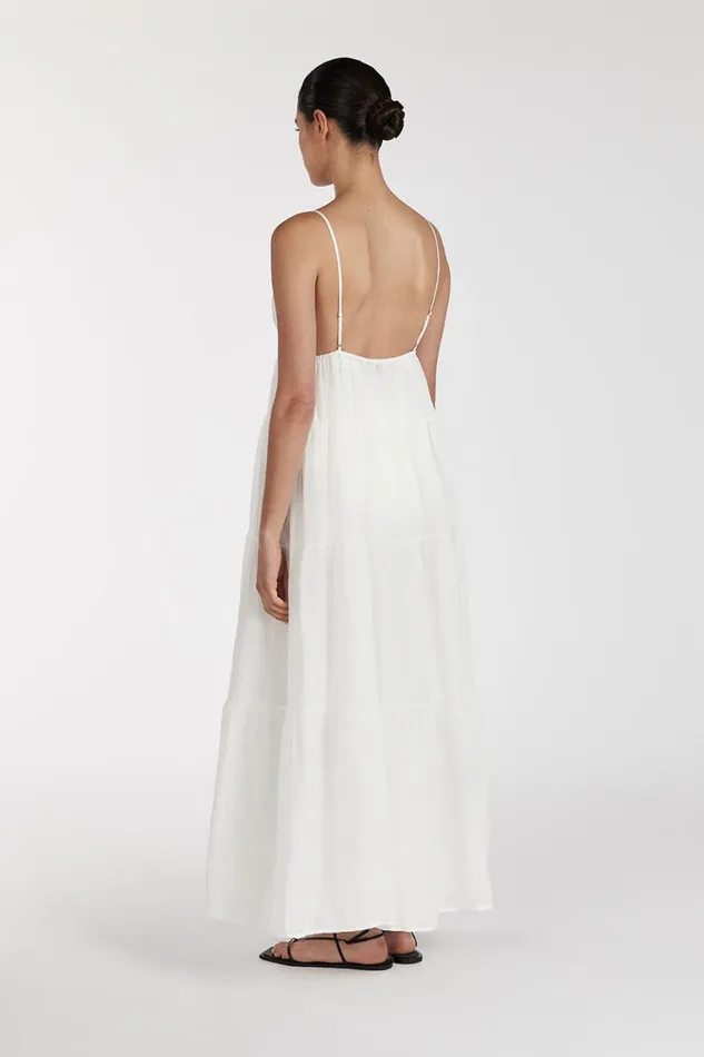 DISSH Midi Dresses LIZA WHITE RAMIE MIDI DRESS 8211 Women