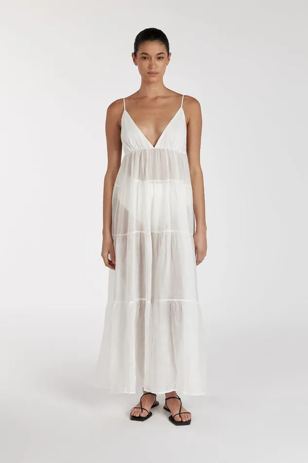 DISSH Midi Dresses LIZA WHITE RAMIE MIDI DRESS 8211 Women