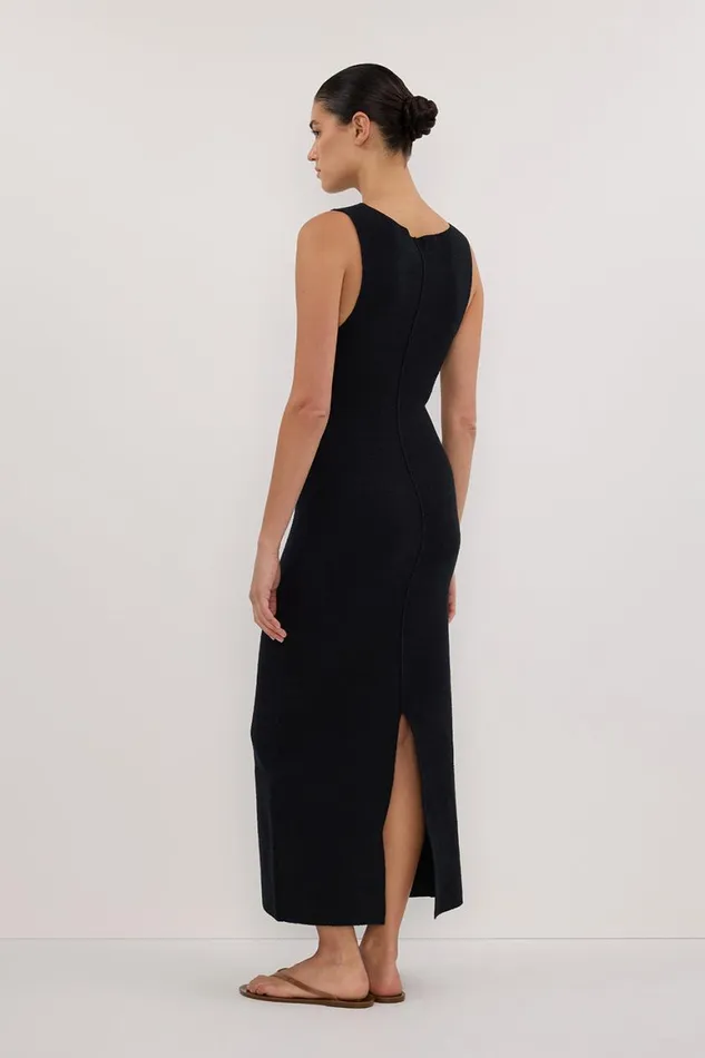 DISSH Midi Dresses OWEN BLACK CREPE KNIT DRESS 8211 Women
