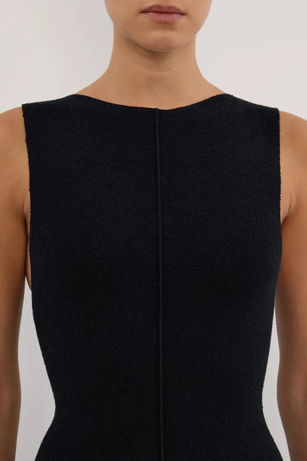 DISSH Midi Dresses OWEN BLACK CREPE KNIT DRESS 8211 Women
