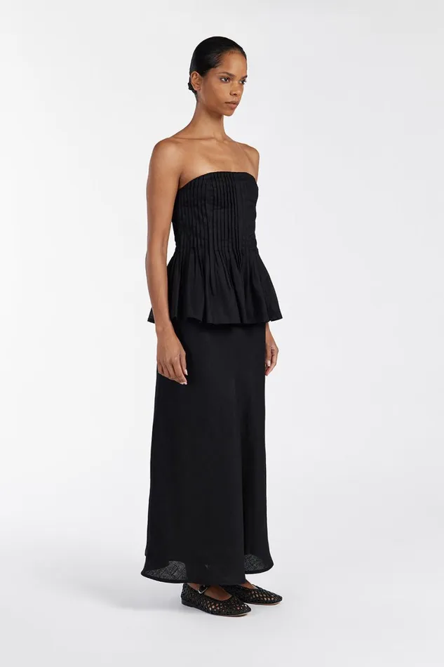 DISSH Midi TYRA BLACK LINEN MIDI SKIRT 8211 Women