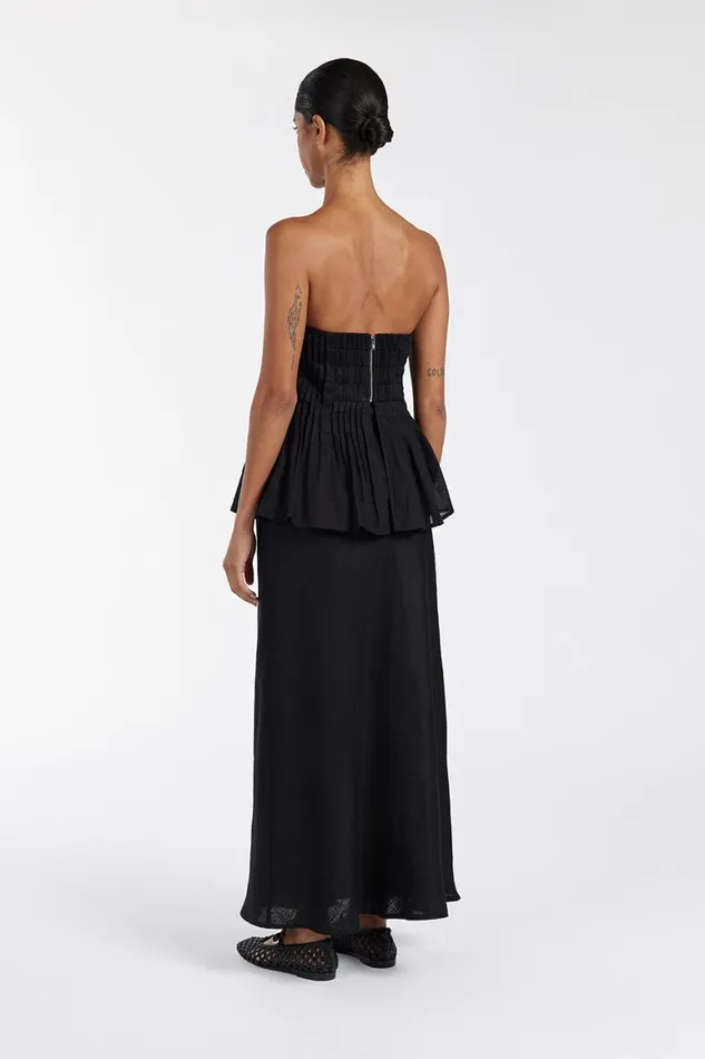DISSH Midi TYRA BLACK LINEN MIDI SKIRT 8211 Women