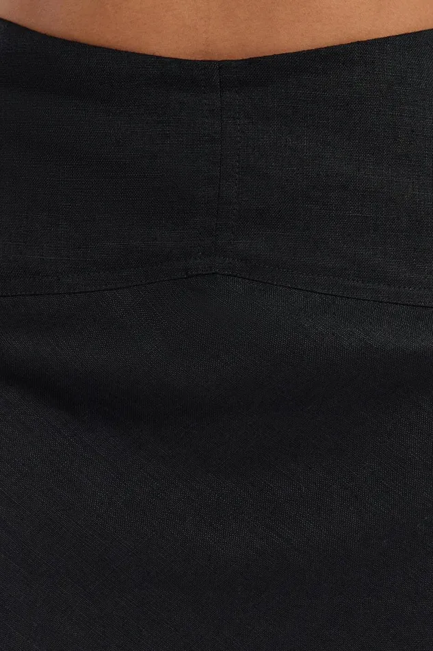 DISSH Midi TYRA BLACK LINEN MIDI SKIRT 8211 Women