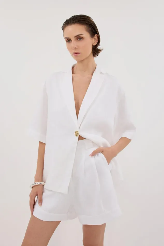 DISSH Shorts ALONDRA WHITE LINEN SHORT 8211 Women