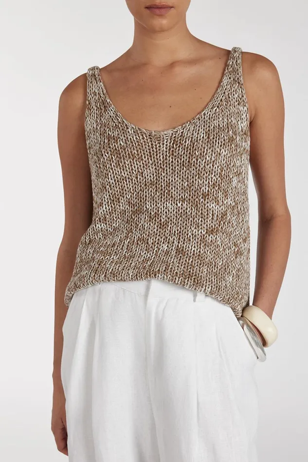DISSH Tanks HEIDI TAN MARLE SCOOP TANK 8211 Women