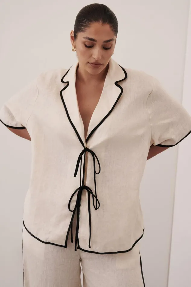 DISSH Tops VON CREAM LINEN SHIRT 8211 Women