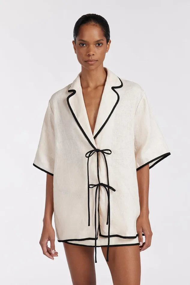 DISSH Tops VON CREAM LINEN SHIRT 8211 Women