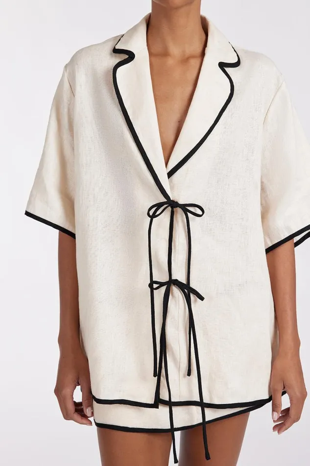 DISSH Tops VON CREAM LINEN SHIRT 8211 Women