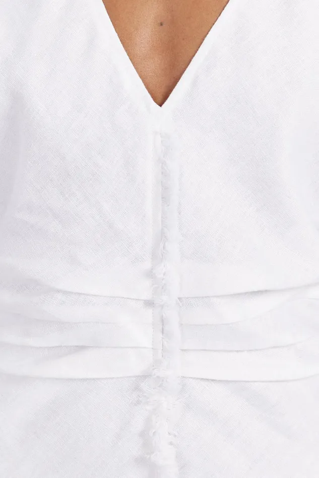 DISSH White Dresses ZAHARA WHITE FRINGING MIDI DRESS 8211 Women