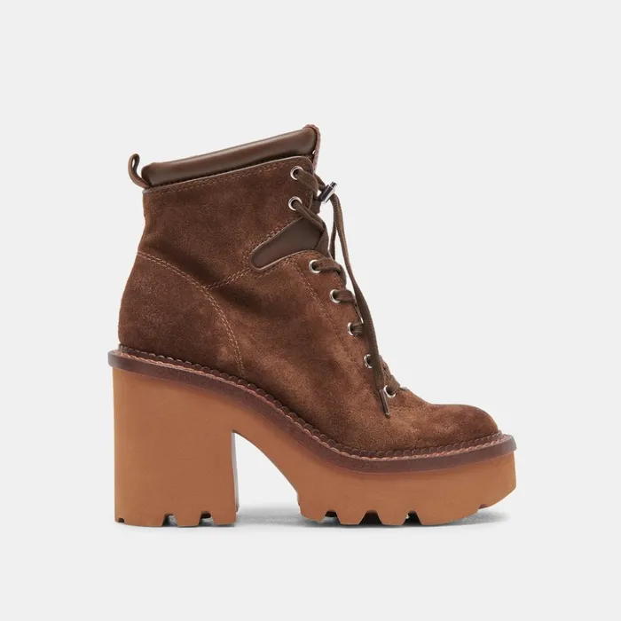 Dommie Boots Cocoa Suede Women Dolce Vita Boots and Booties
