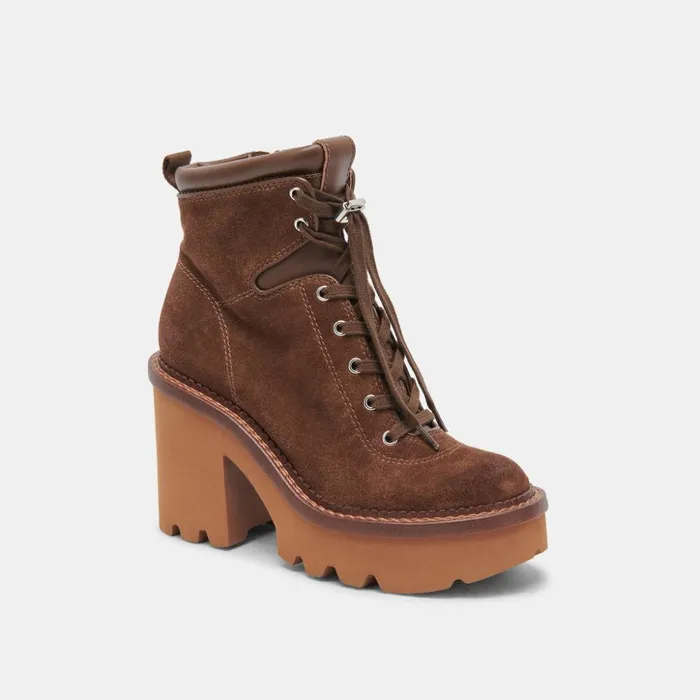 Dommie Boots Cocoa Suede Women Dolce Vita Boots and Booties