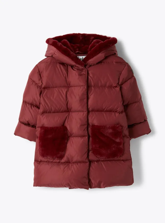 Downjackets Girl 216 Il Gufo Down Jacket With Ecofur Inserts