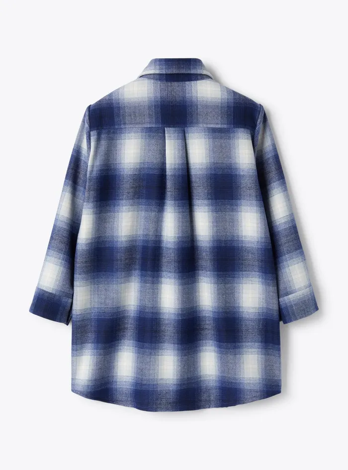 Dresses Girl 216 Il Gufo Checkered Technowool Shirt Dress