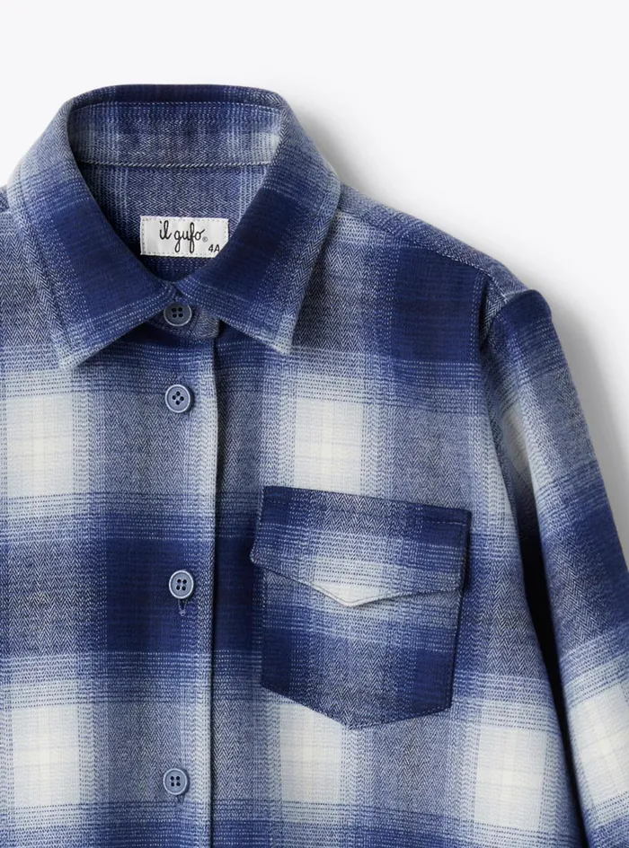 Dresses Girl 216 Il Gufo Checkered Technowool Shirt Dress