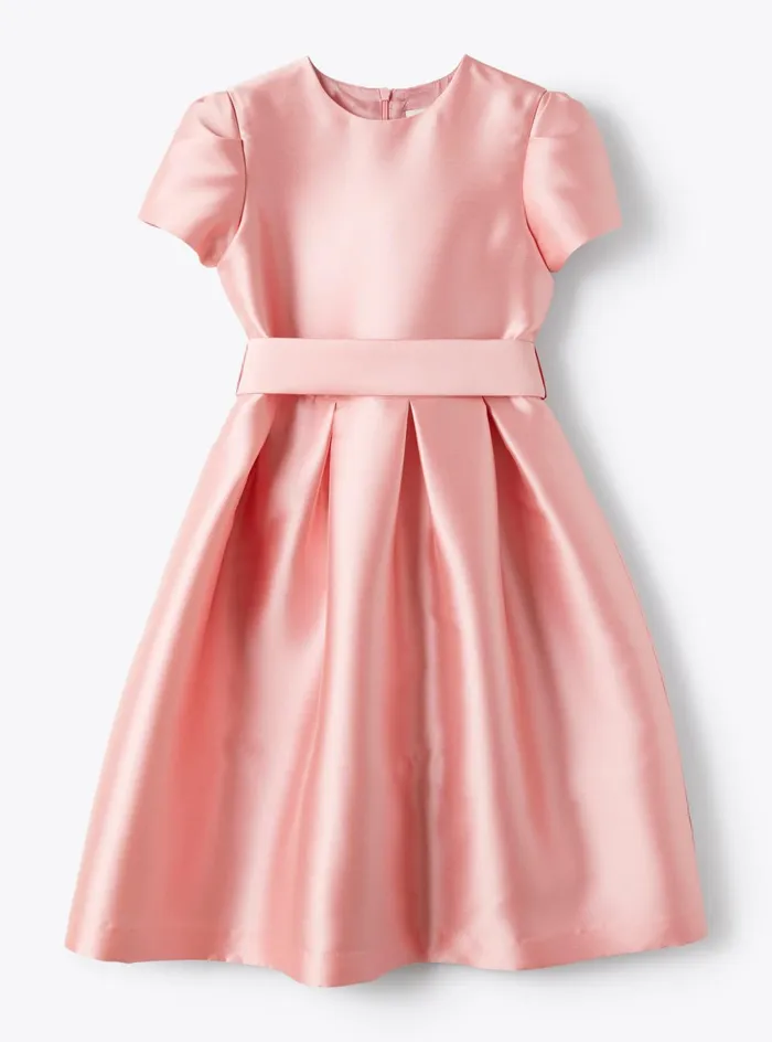 Dresses Girl 216 Il Gufo Dress With Belt In Mikado