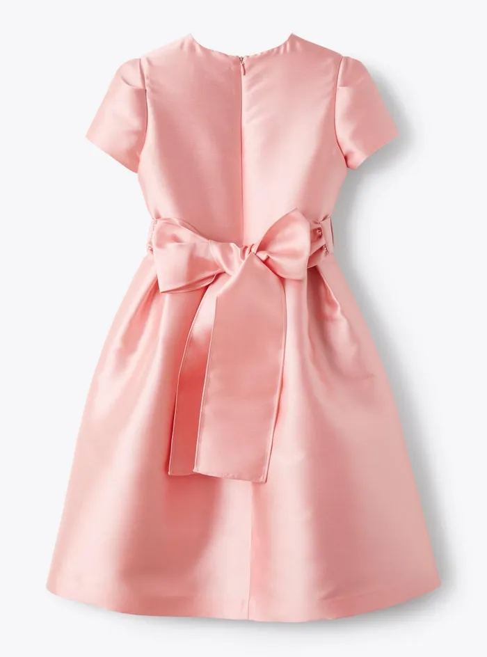 Dresses Girl 216 Il Gufo Dress With Belt In Mikado
