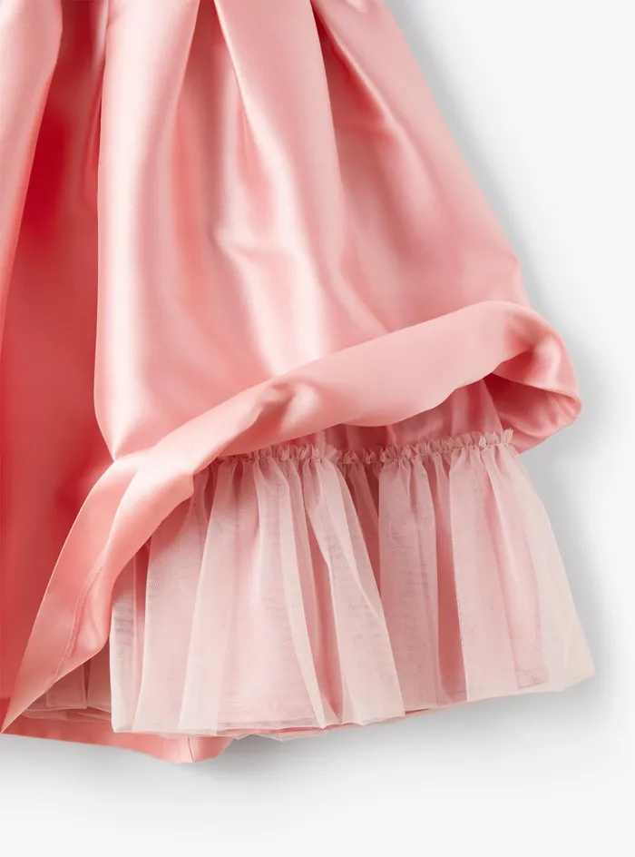 Dresses Girl 216 Il Gufo Dress With Belt In Mikado