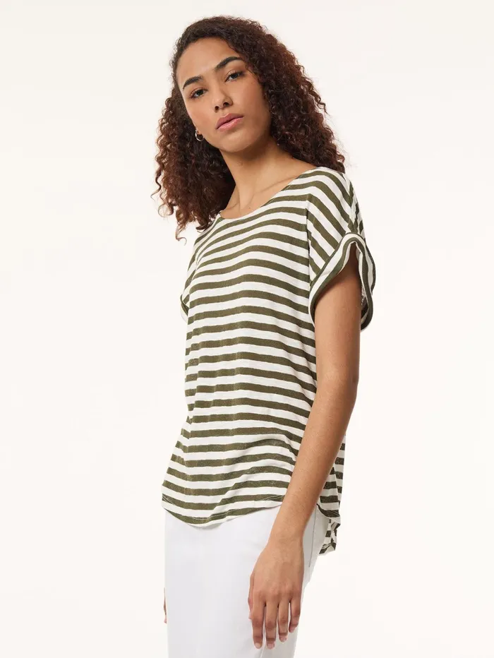 Drop Shoulder Jewel Neck Top Striped Knit Women Jones New York Sale Drop Shoulder Jewel Neck Top Striped Knit Women Jones New York Sale