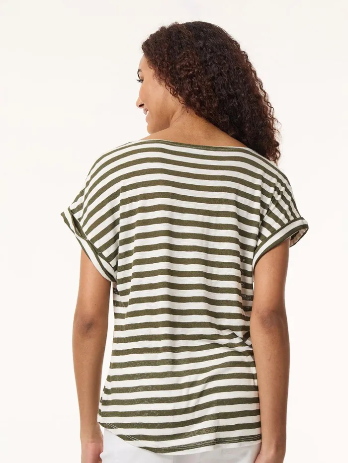Drop Shoulder Jewel Neck Top Striped Knit Women Jones New York Sale Drop Shoulder Jewel Neck Top Striped Knit Women Jones New York Sale