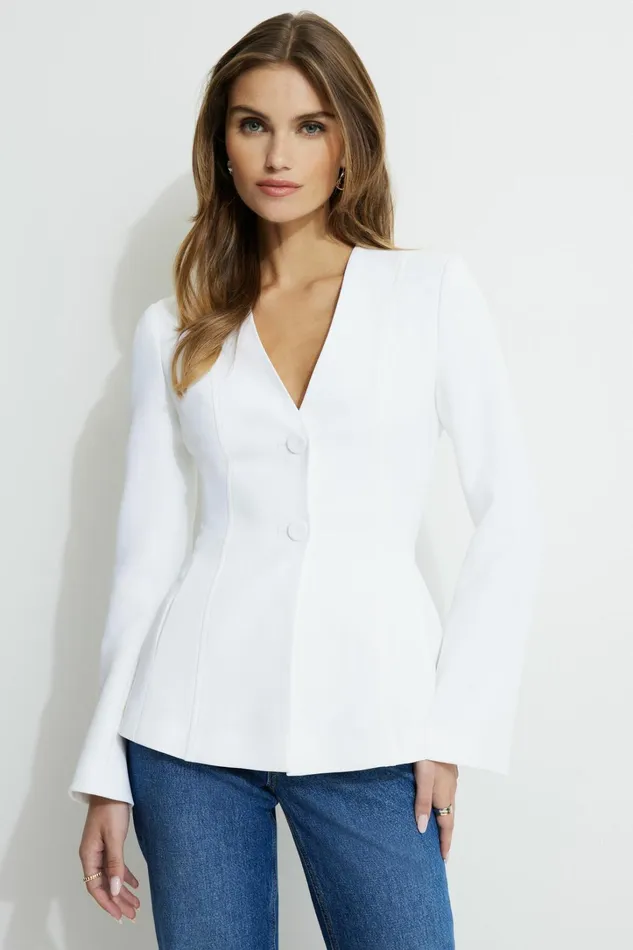Dynamite Blazers and Vests Women Hourglass Blazer White