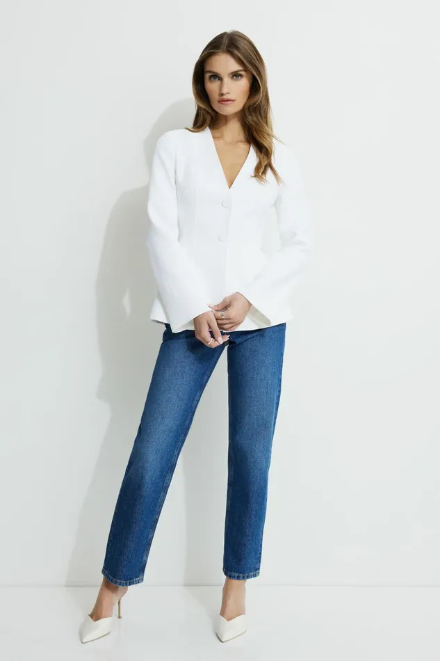 Dynamite Blazers and Vests Women Hourglass Blazer White