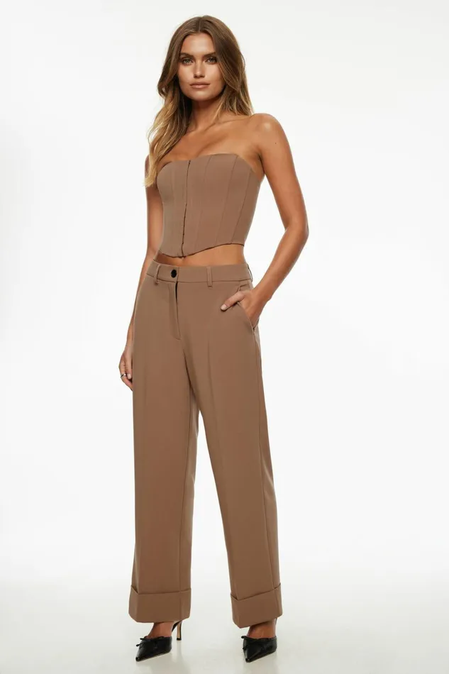 Dynamite Blouses and Tops Women HookEye Bustier Top Brown