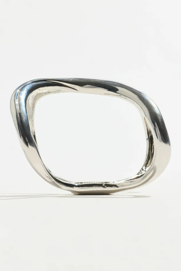 Dynamite Bracelets Women Double Curved Cuff Bracelet Gray
