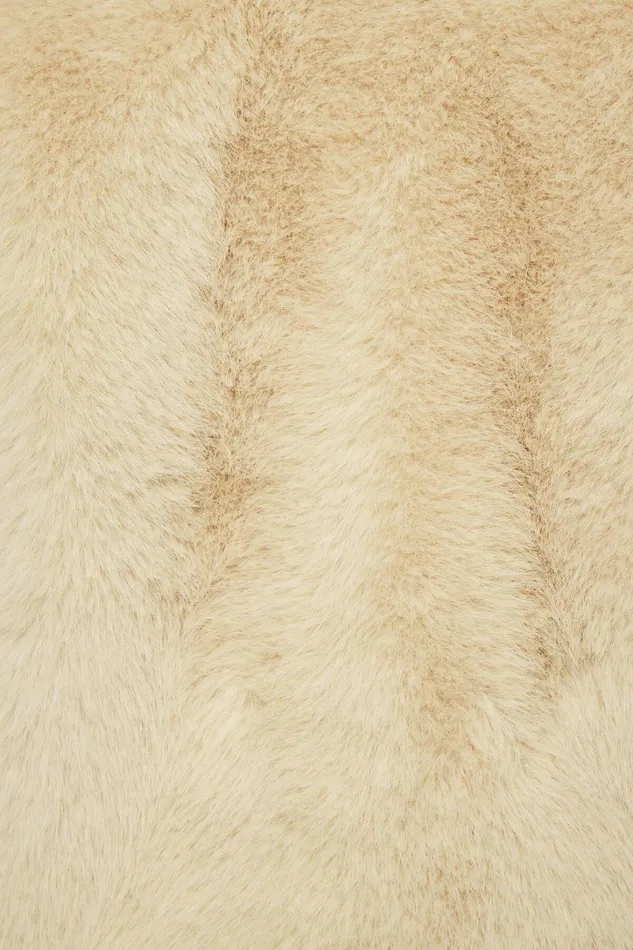 Dynamite Coats and Jackets Women Faux Fur Cropped Jacket Beige