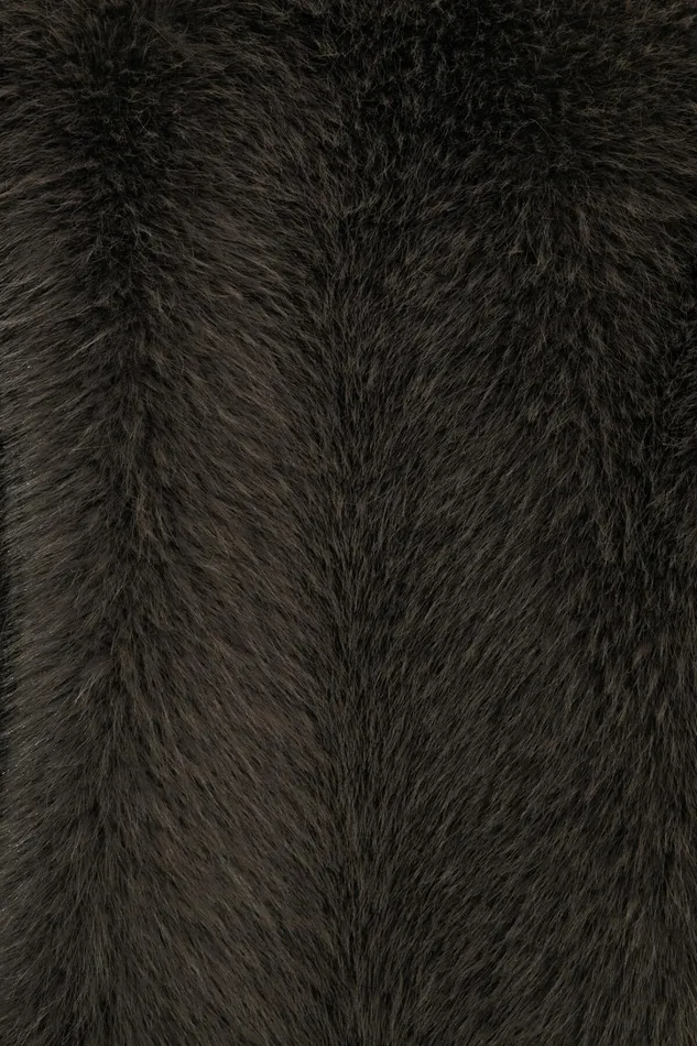 Dynamite Coats and Jackets Women Faux Fur Midi Jacket Brown