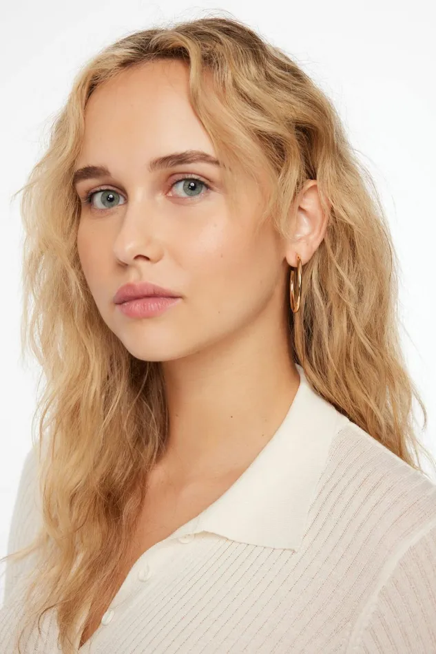Dynamite Earrings Women 3Pack Trio Hoop Earrings Yellow