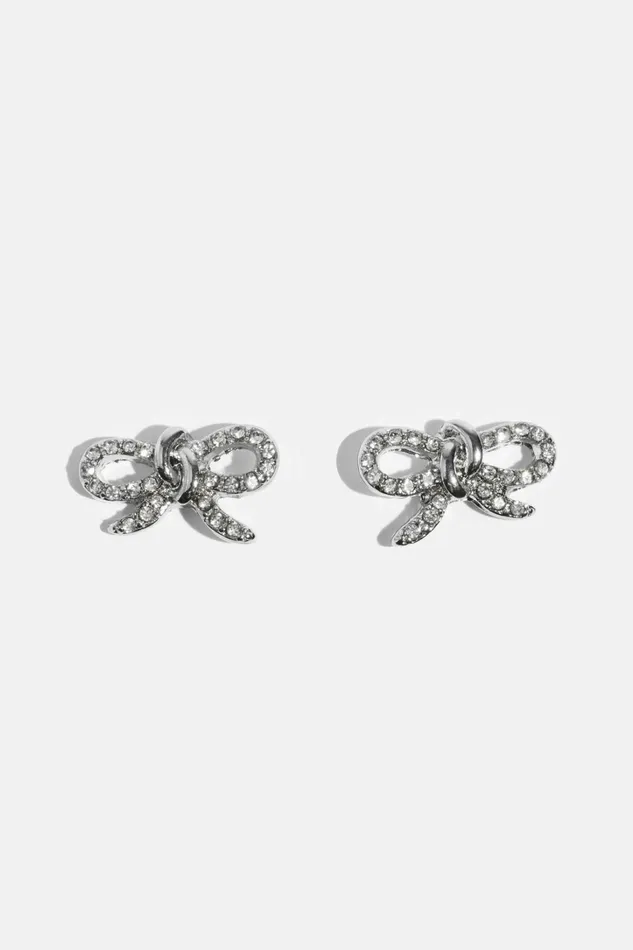 Dynamite Earrings Women Gem Knotted Bow Earrings Gray