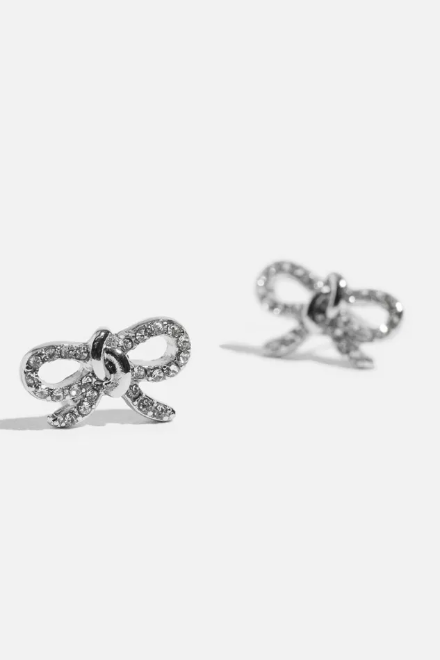 Dynamite Earrings Women Gem Knotted Bow Earrings Gray