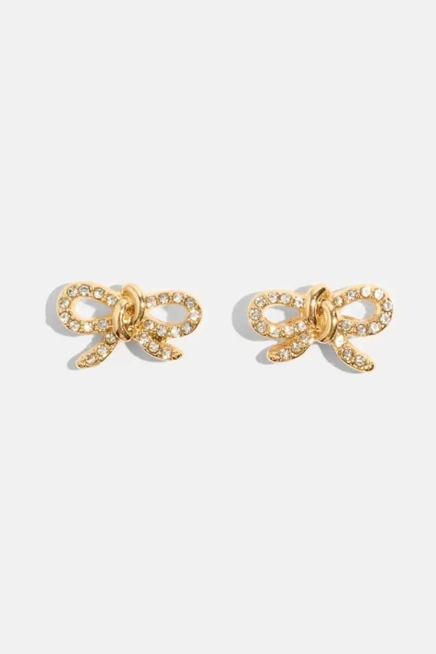 Dynamite Earrings Women Gem Knotted Bow Earrings White