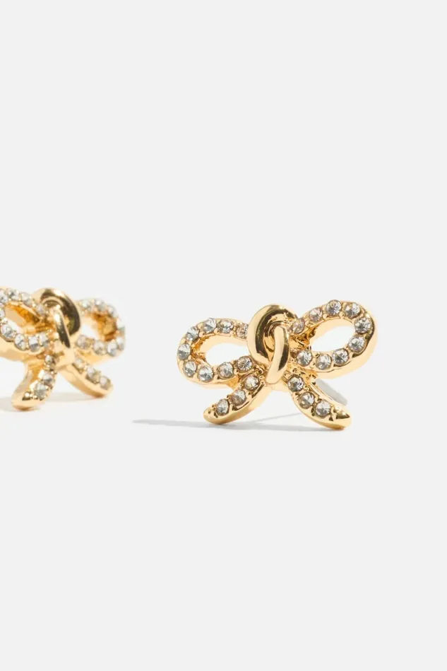 Dynamite Earrings Women Gem Knotted Bow Earrings White