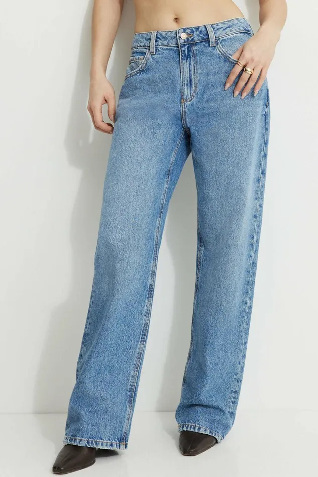 Dynamite Jeans and Denim Women Mika Relaxed Straight Jeans Blue