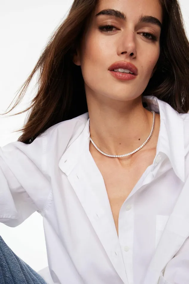 Dynamite Necklaces Women The Tennis Necklace Gray