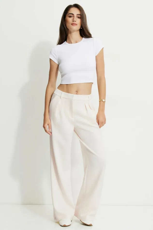 Dynamite Pants Women Anywear Scuba Trouser Pants Beige