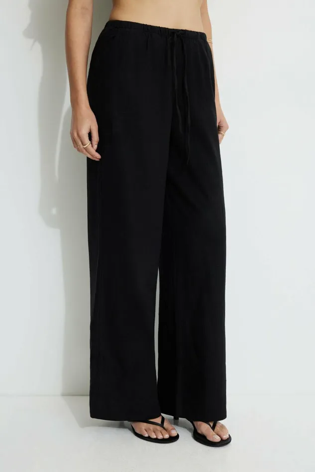 Dynamite Pants Women Leo Linen Pants Black