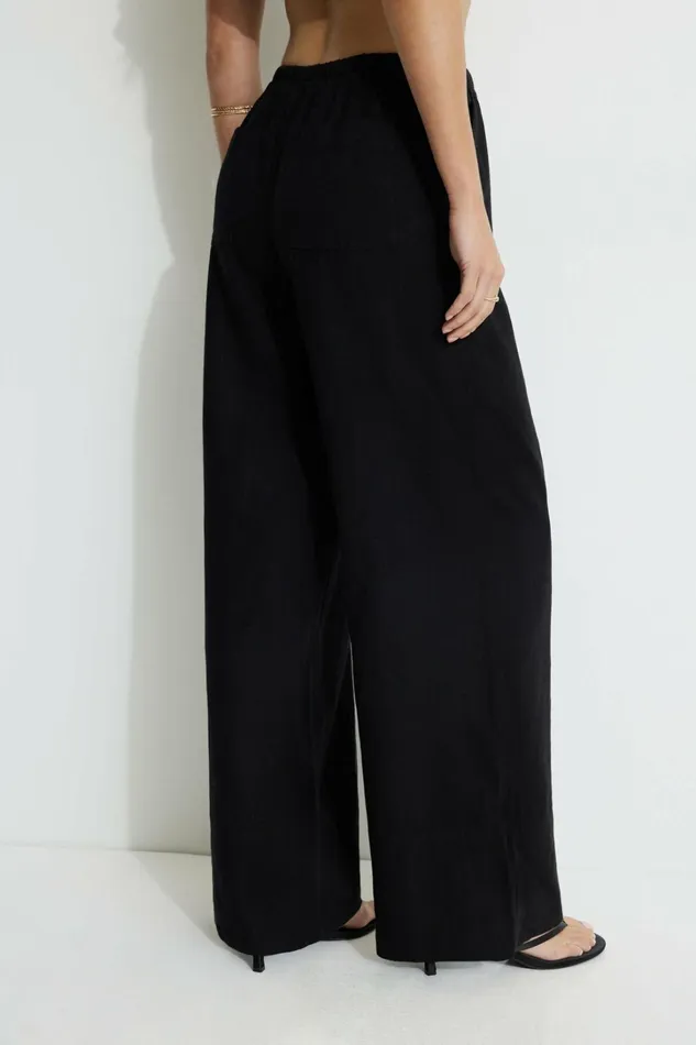Dynamite Pants Women Leo Linen Pants Black