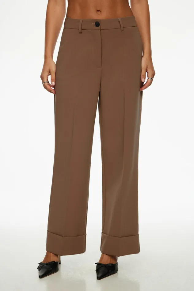 Dynamite Pants Women Max Cuffed Ankle Pants Brown