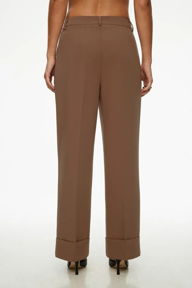 Dynamite Pants Women Max Cuffed Ankle Pants Brown