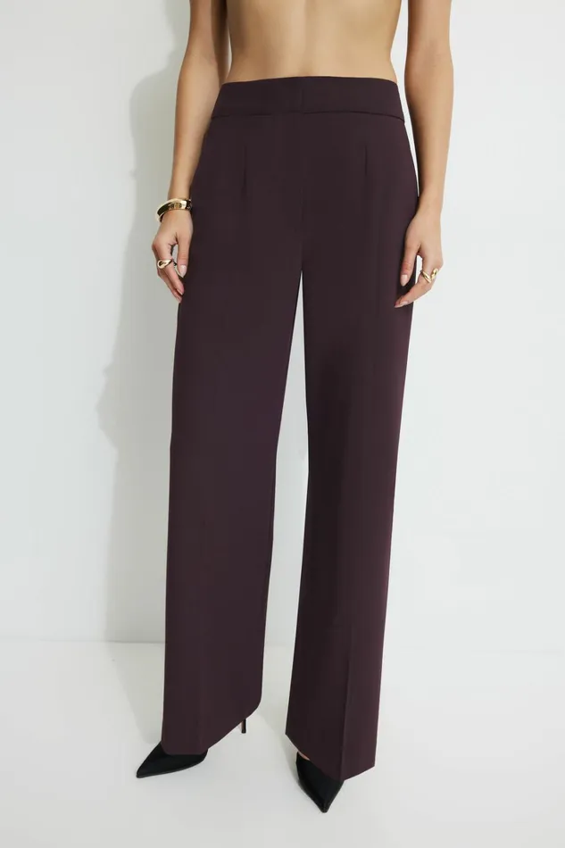 Dynamite Pants Women Yasmin Straight Leg Pants BURGUNDY