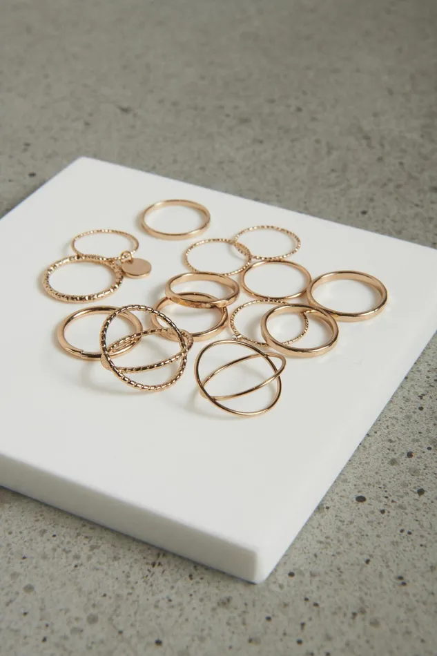 Dynamite Rings Women Delicate Rings MultiPack YELLOW