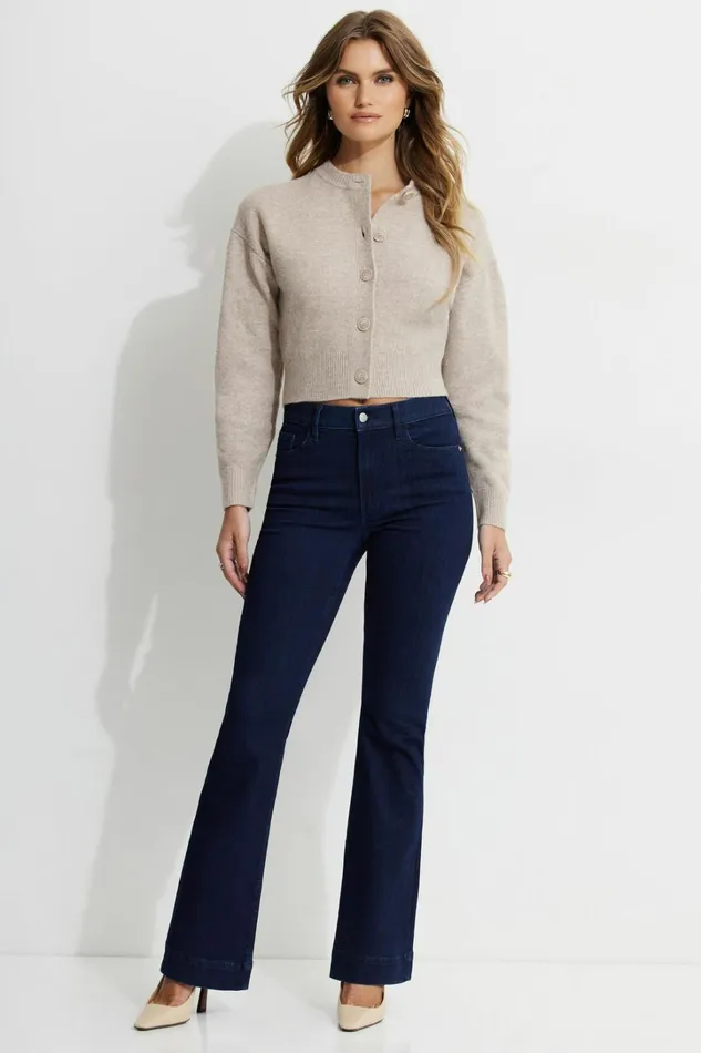 Dynamite Tops Women Heavenlyarn Catherine Crewneck Cardigan Beige