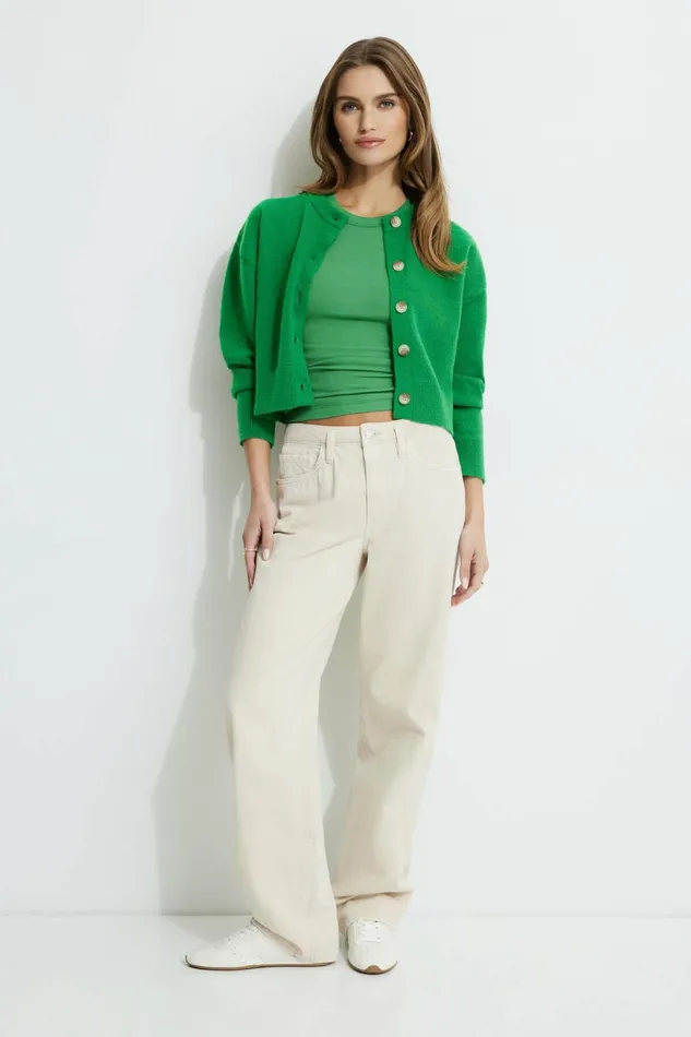 Dynamite Tops Women Tedi Ribbed Tank Top Green